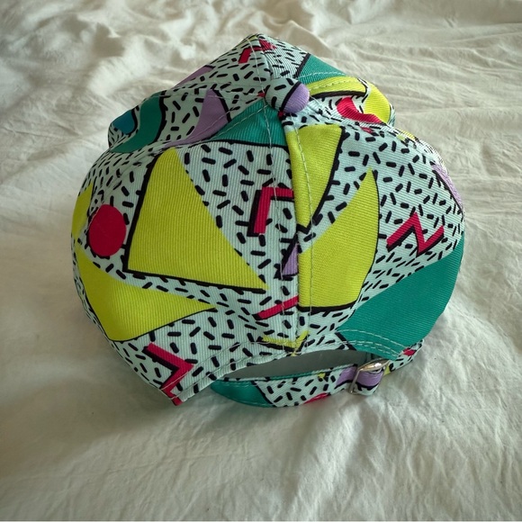 Colorful 80s Style Geometric Pattern Cap - Picture 2 of 3